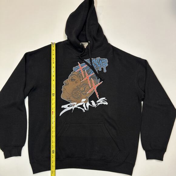 Xxxtentacion Hoodie Mens Size XL Black Skins Sweatshirt Rapper Hip Hop Concert - Picture 10 of 11